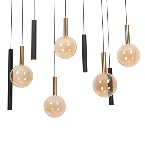 Lucide JOSIANE - Hanglamp - 7xG9 - Zwart | Vibes - detail 2
